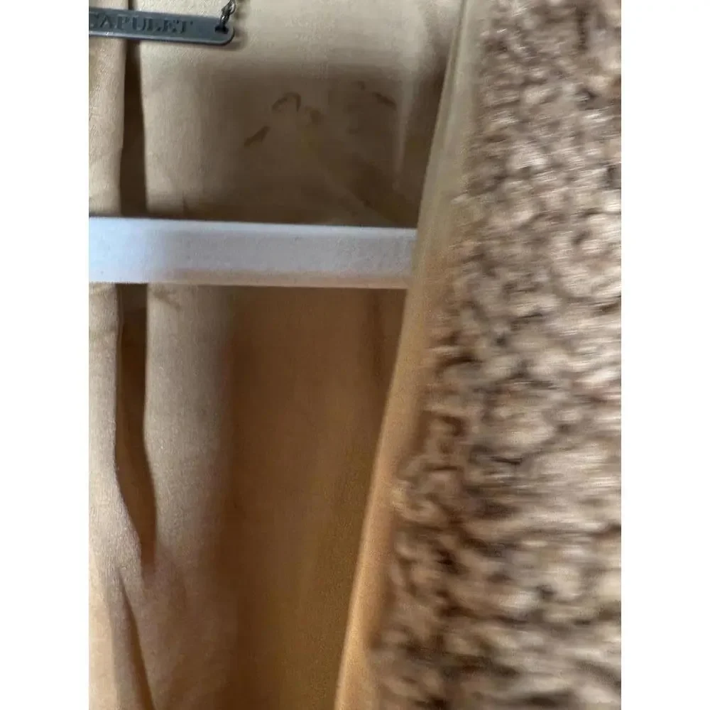 Capulet Aiden Sherpa Trucker Jacket Camel Teddy Fuzzy Crop Coat Size Small - Picture 9 of 13